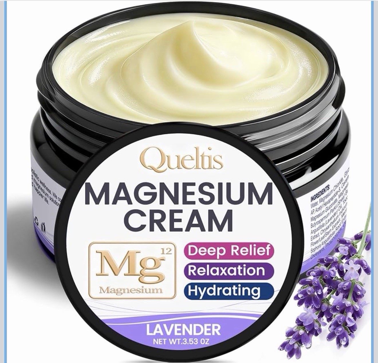 QUELTIS Magnesium Cream, Lotion for Sleep, 3.53 Ounce (Pack of 1)