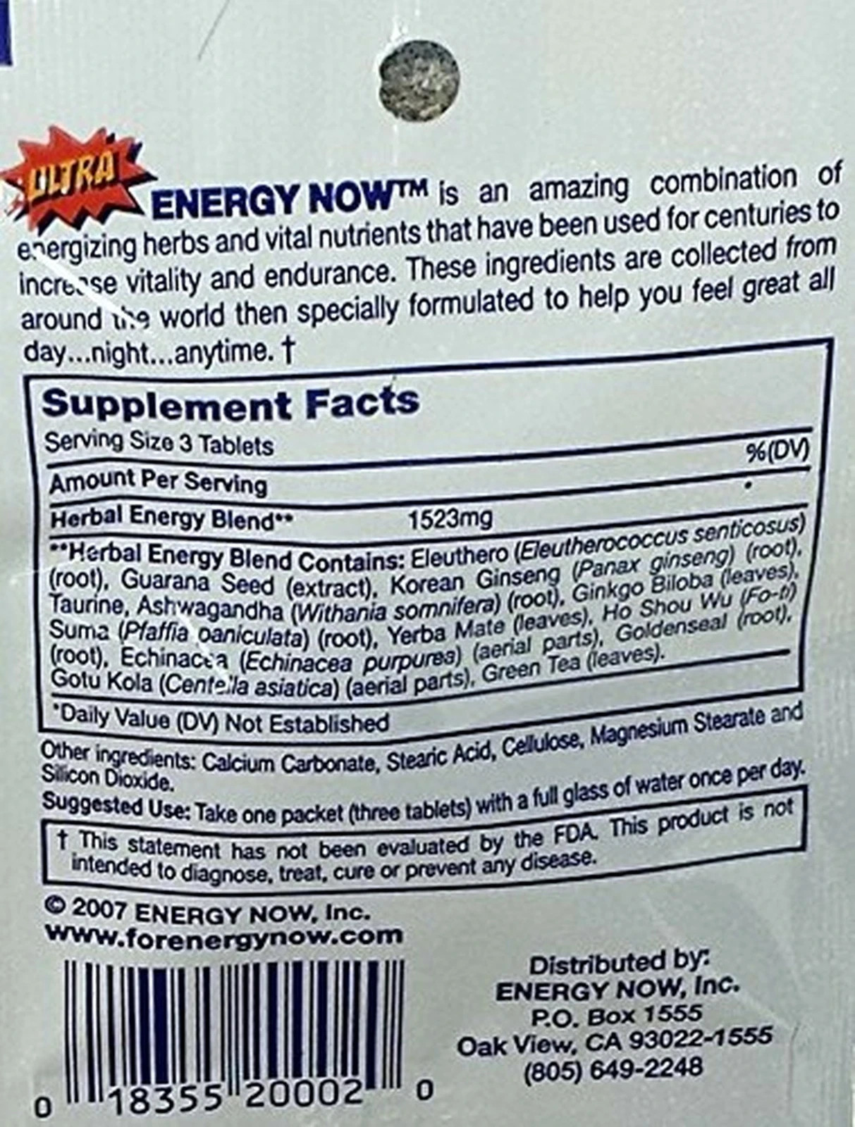 Ultra Energy Now! Energy Now Ultra! 2 Boxes! – 48 Packs X 3 to a Pack!