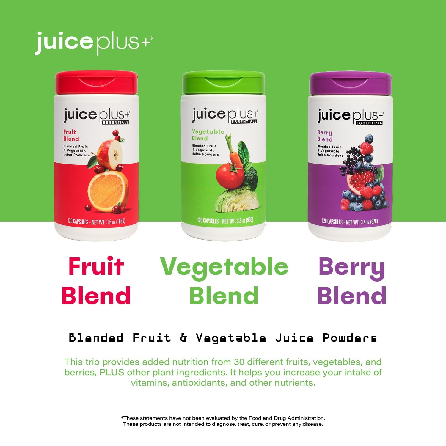 JuicePlus+ Fruit Vegetable & Berry Blend Nutrient-Packed Ingredients For Hear…