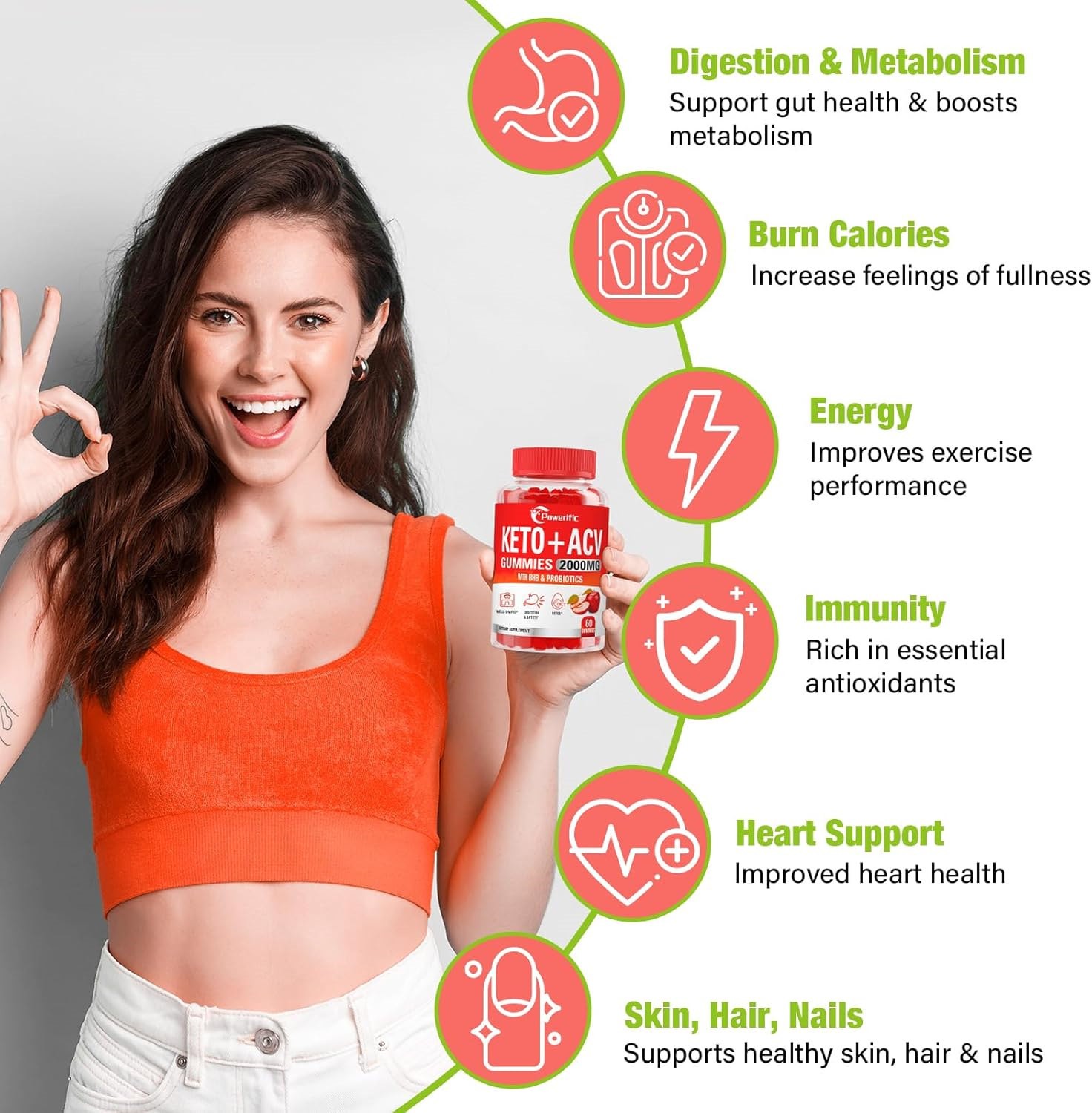 Apple Cider Vinegar Gummies 60ct 1000mg Premium Weight Loss & Cleanse Detox
