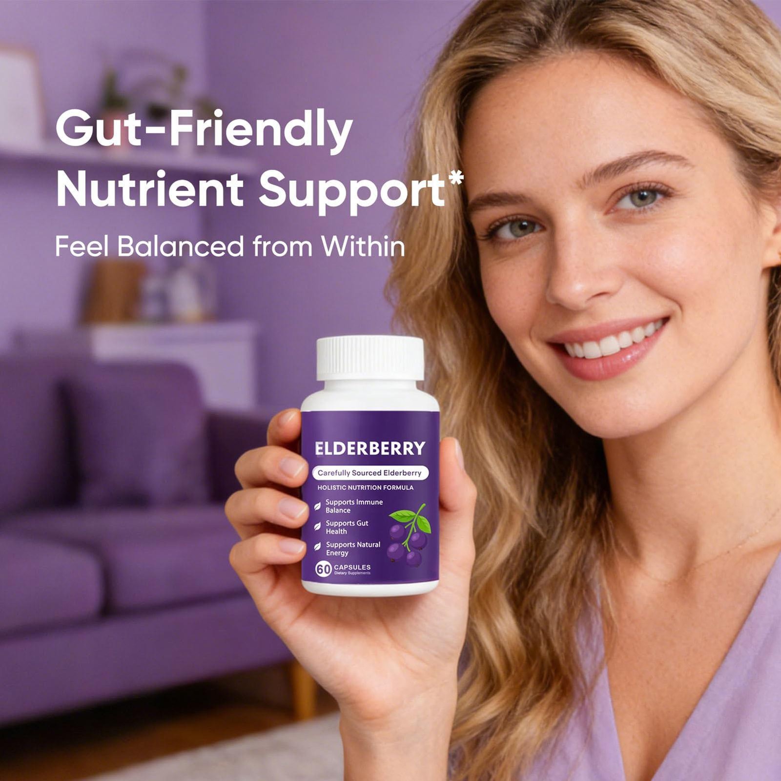 Support Elderberry Gut Elvera Complex – Organic Black Elderberry Soft Capsules