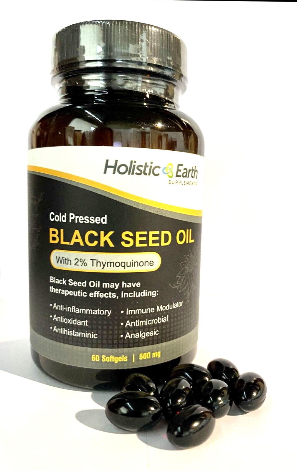 Cold Pressed Black Seed Oil Soft gel Capsules 2% Thymoquinone 120 count