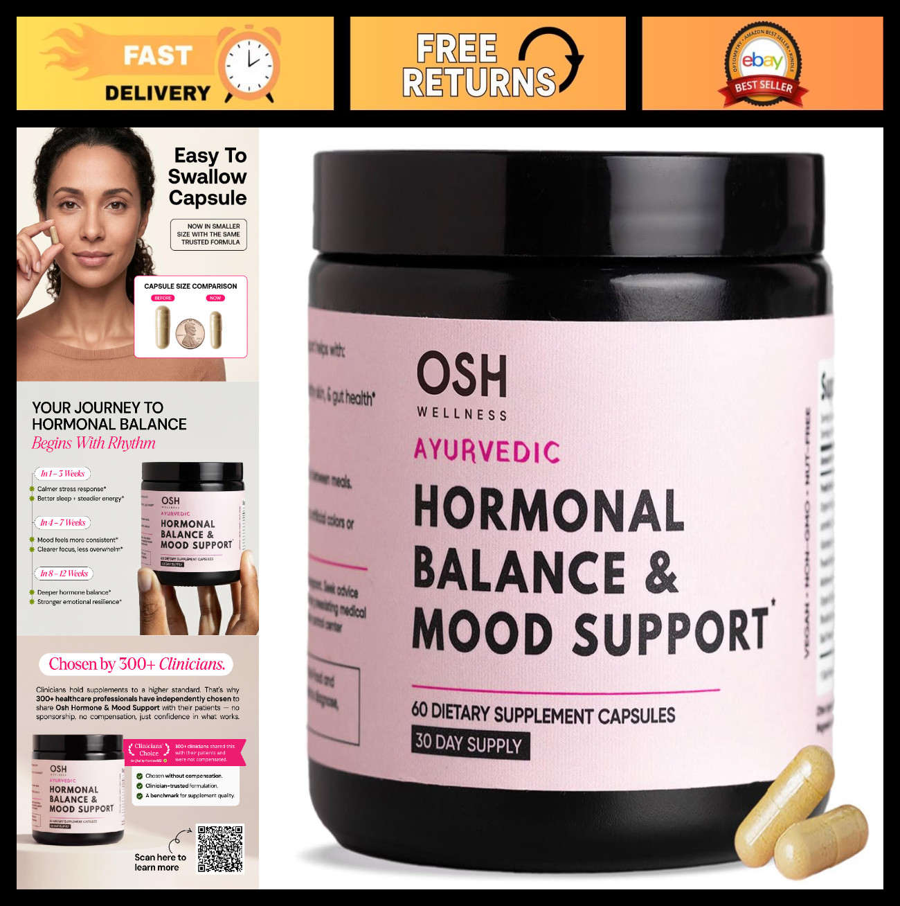 Hormone Balance Support for Women | Cortisol Reducer, Mood & Energy Boost | Stre