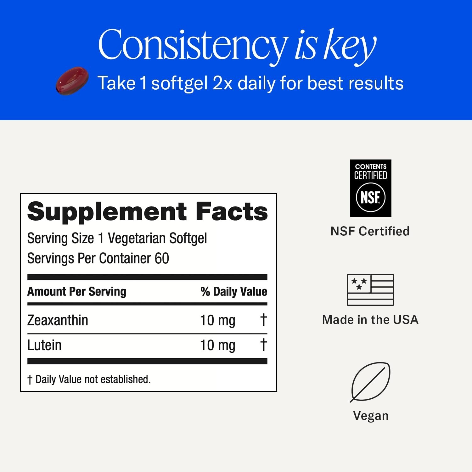 Lutein & Zeaxanthin Eye Health Supplements – 60 Softgels for Vision Support