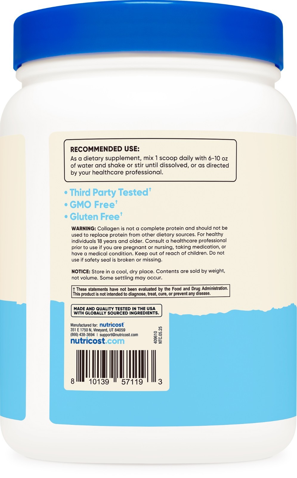 Nutricost Multi Collagen Protein Complex Powder (30 Servings) Unflavored