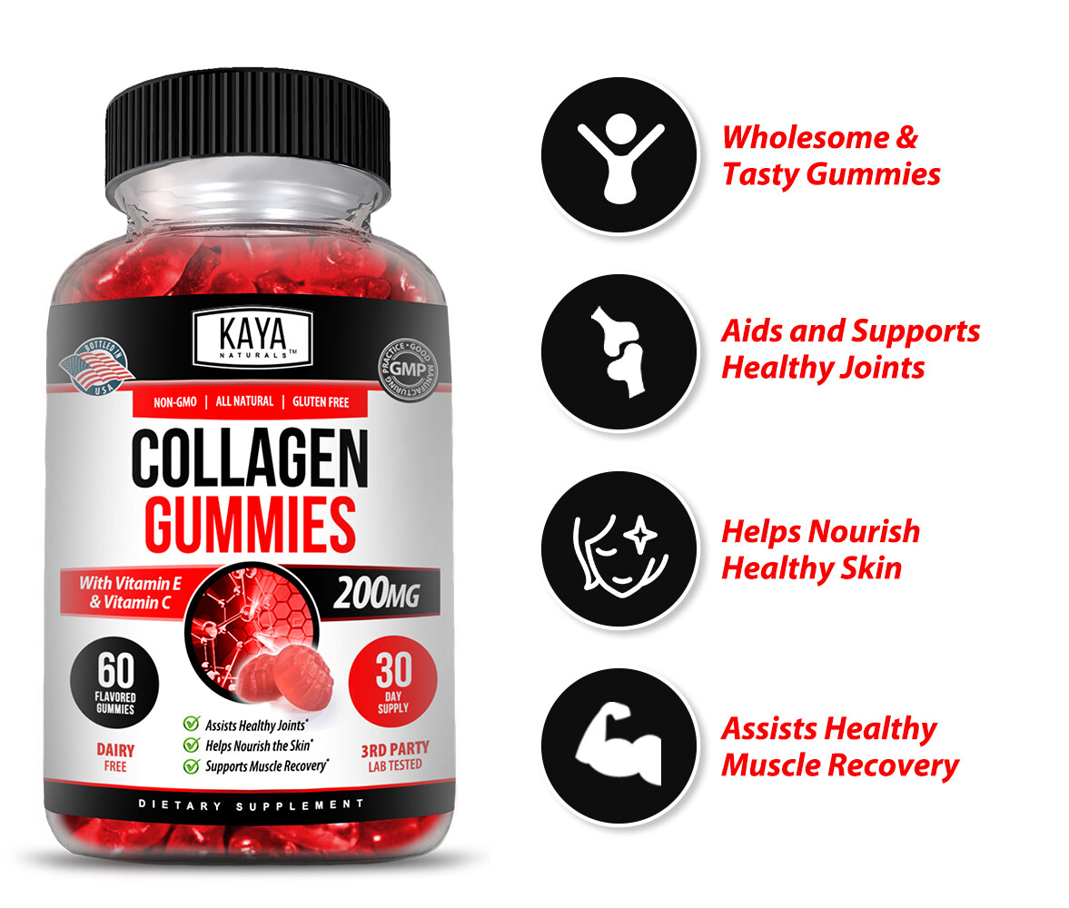 (2 Pack) Collagen Gummies for Hair Skin and Nail, Premium Collagen Supplement