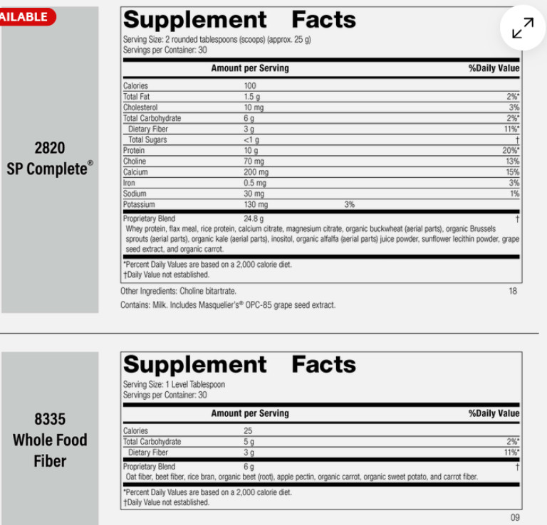Standard Process Purification Kit with SP Complete and Whole Food Fiber
