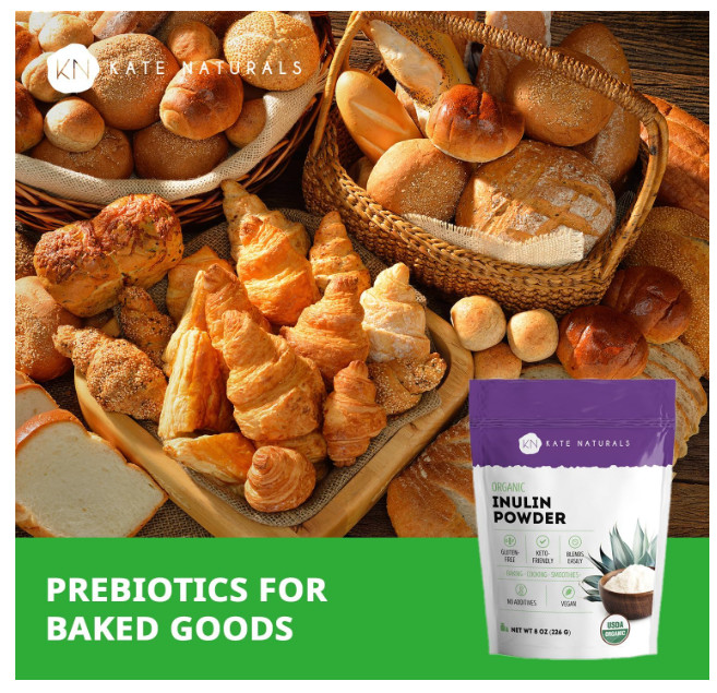 Inulin Powder Organic for Prebiotic Fiber and Gut Health. Mix Well with Coffee &
