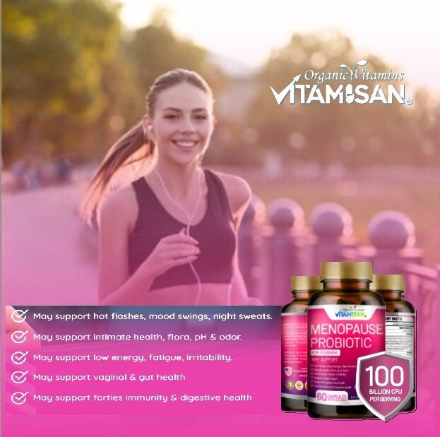Menopause Probiotic for Women 100 Billion CFU | Gut Health, Hot Flashes, Mood