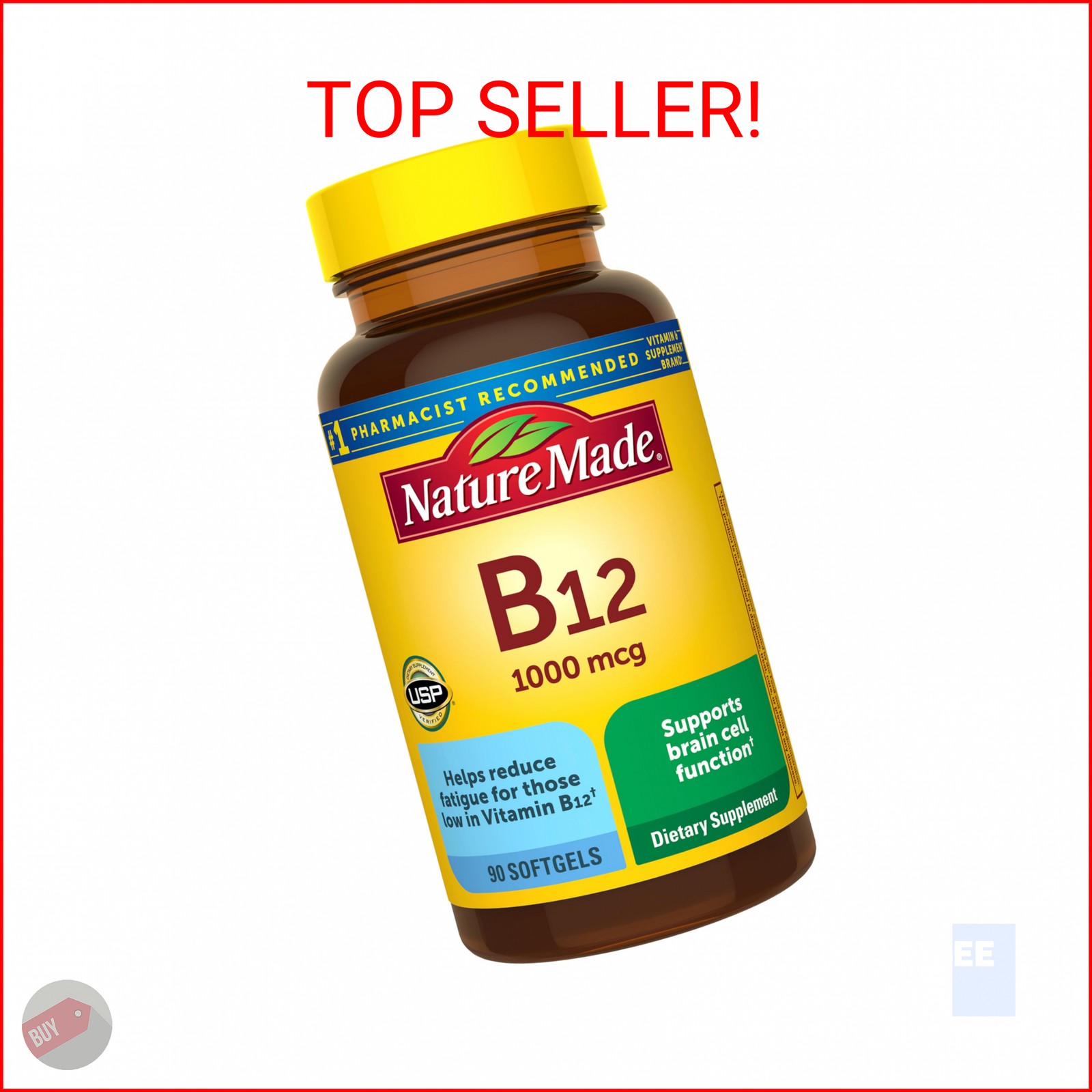 Nature Made Vitamin B12 1000 mcg, Dietary Supplement for Energy Metabolism Suppo