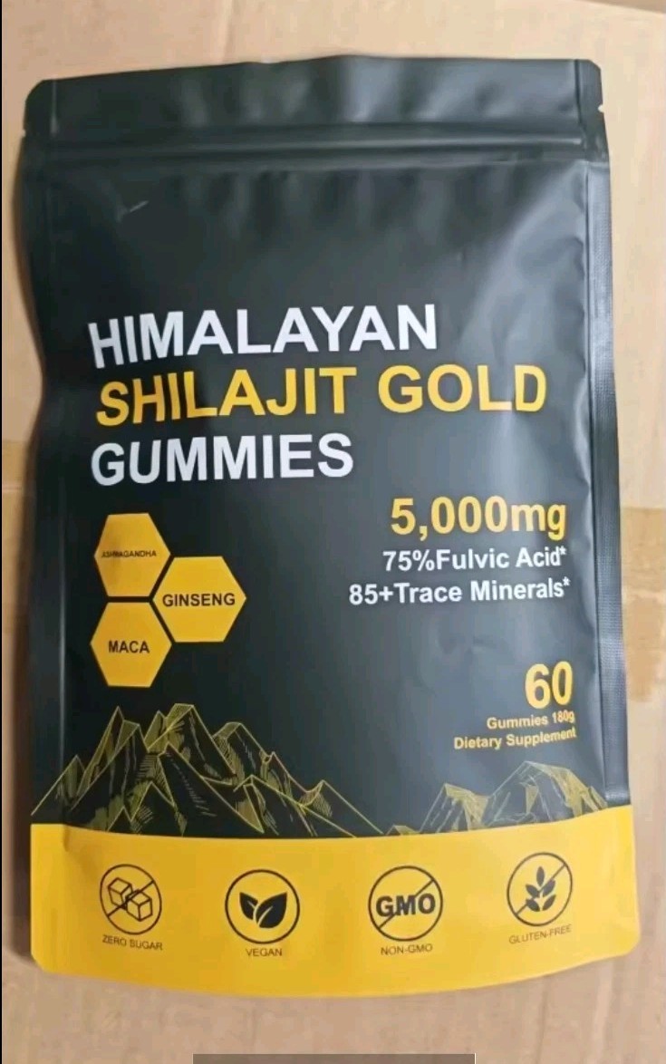 5000mg Himalayan Shilajit Gummies Ashwagandha Fulvic Acid 60ct + (2) Preform Man