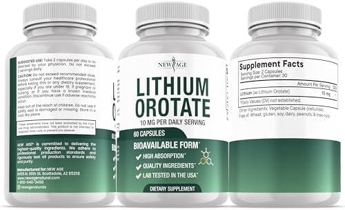 Lithium Orotate 10mg | 5mg Per Capsules | High Bioavailability Trace Mineral | P