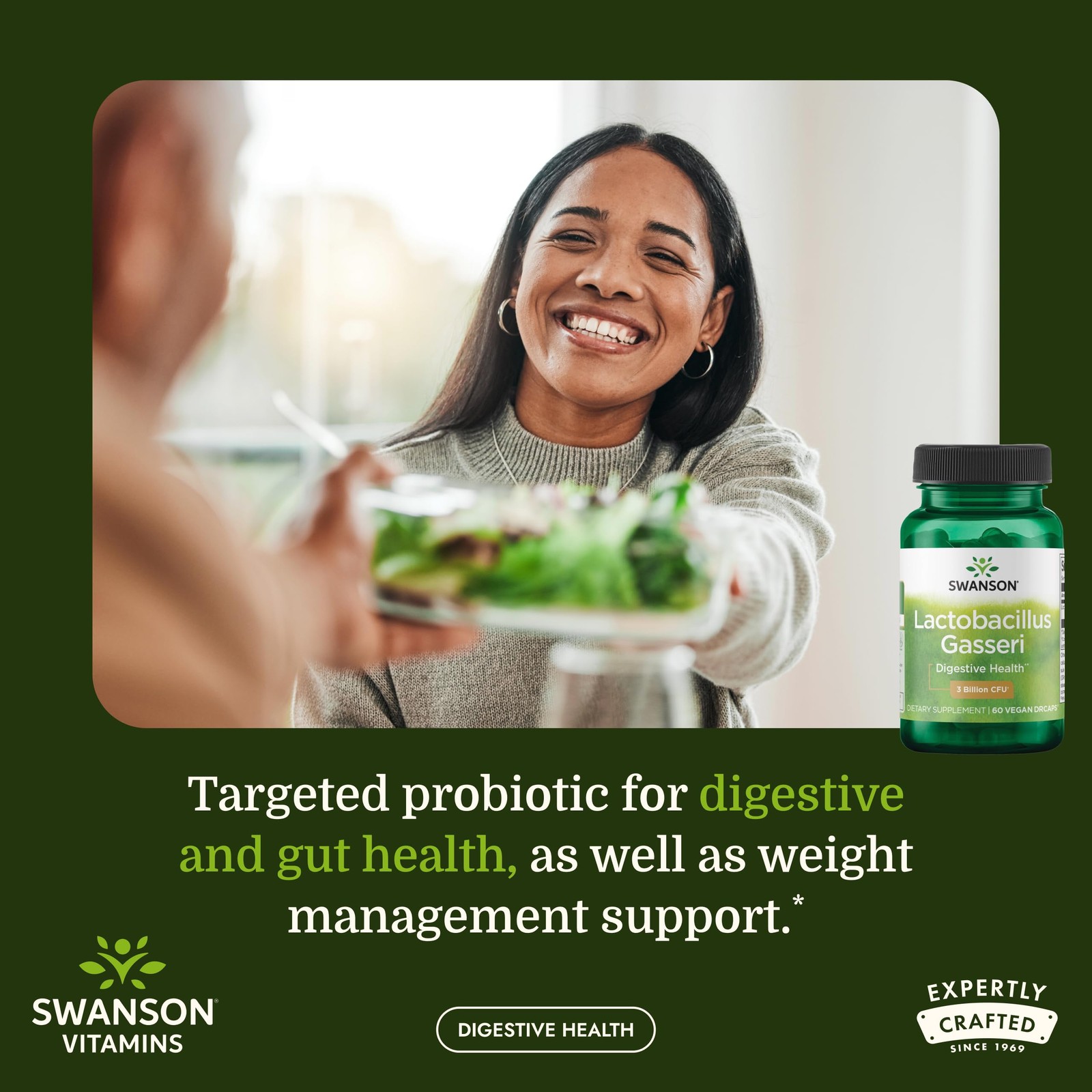 Swanson Lactobacillus Gasseri Probiotic for Adults 60 Count (Pack of 1)