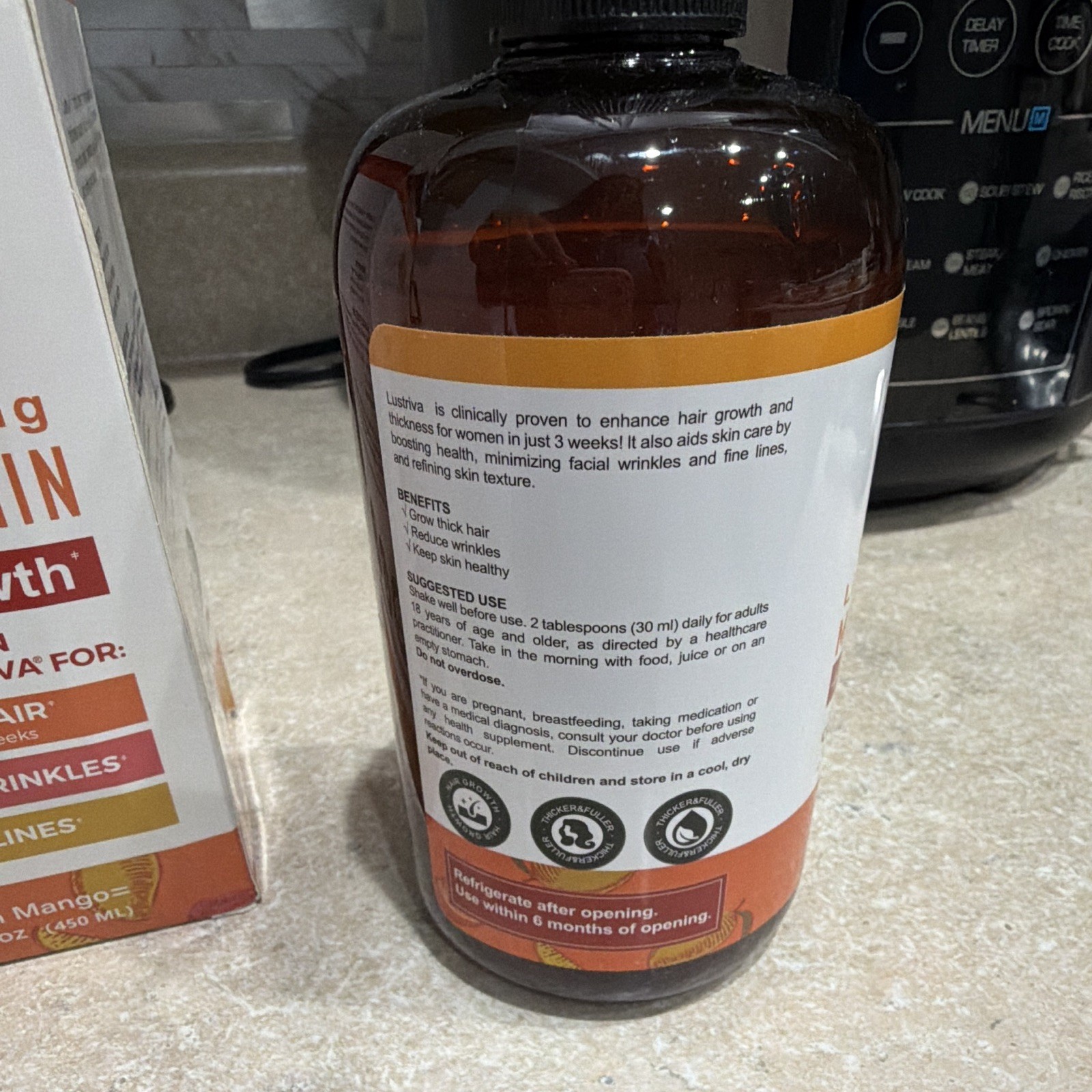 MaryRuth’s Liquid Morning Multivitamin Hair Growth Sugar Free Peach Mango 15.22