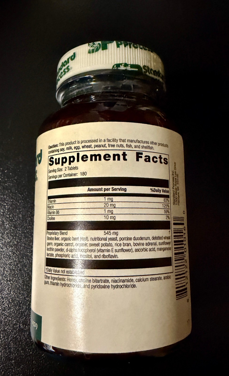 Standard Process Cataplex B Whole Food Formula, 360 Tablets | Exp 2/23/2024