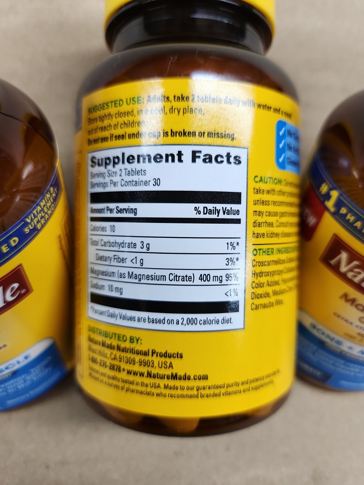Magnesium Citrate 400mg 60 Tablets X 3 Exp 12/2027