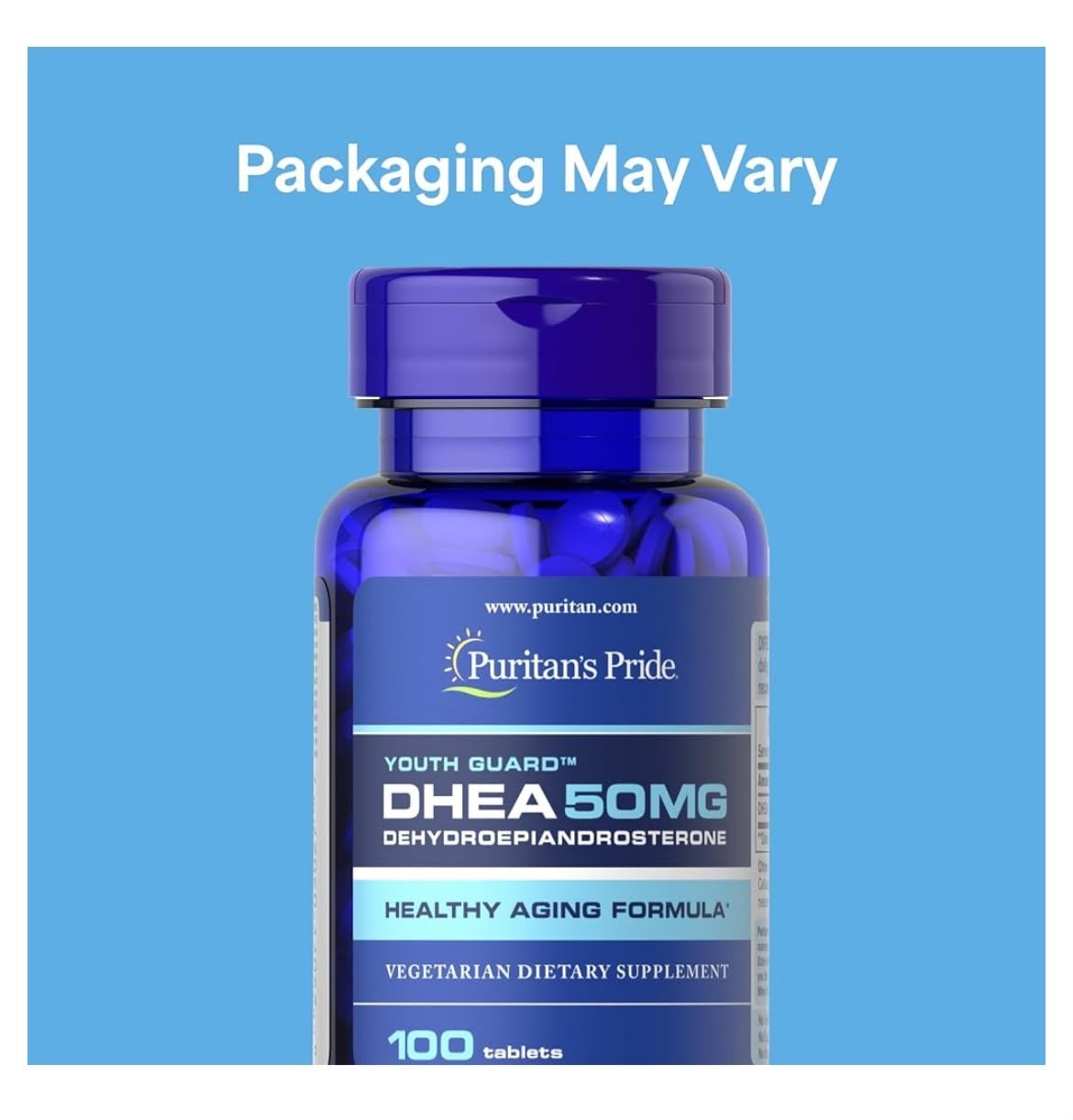 Puritan’s Pride DHEA 50Mg Dietary Supplement, Promote Sugar Metabolism 100 Count