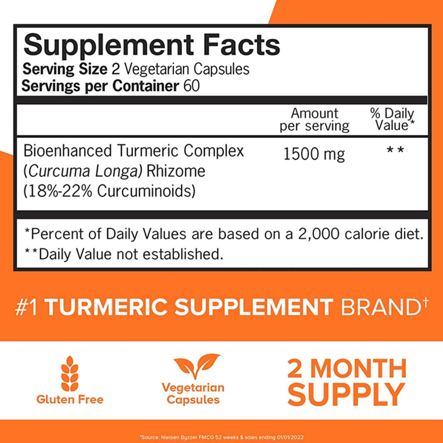 120pcs Extra Strength Turmeric Curcumin Complex – High Absorption, Pain Relief