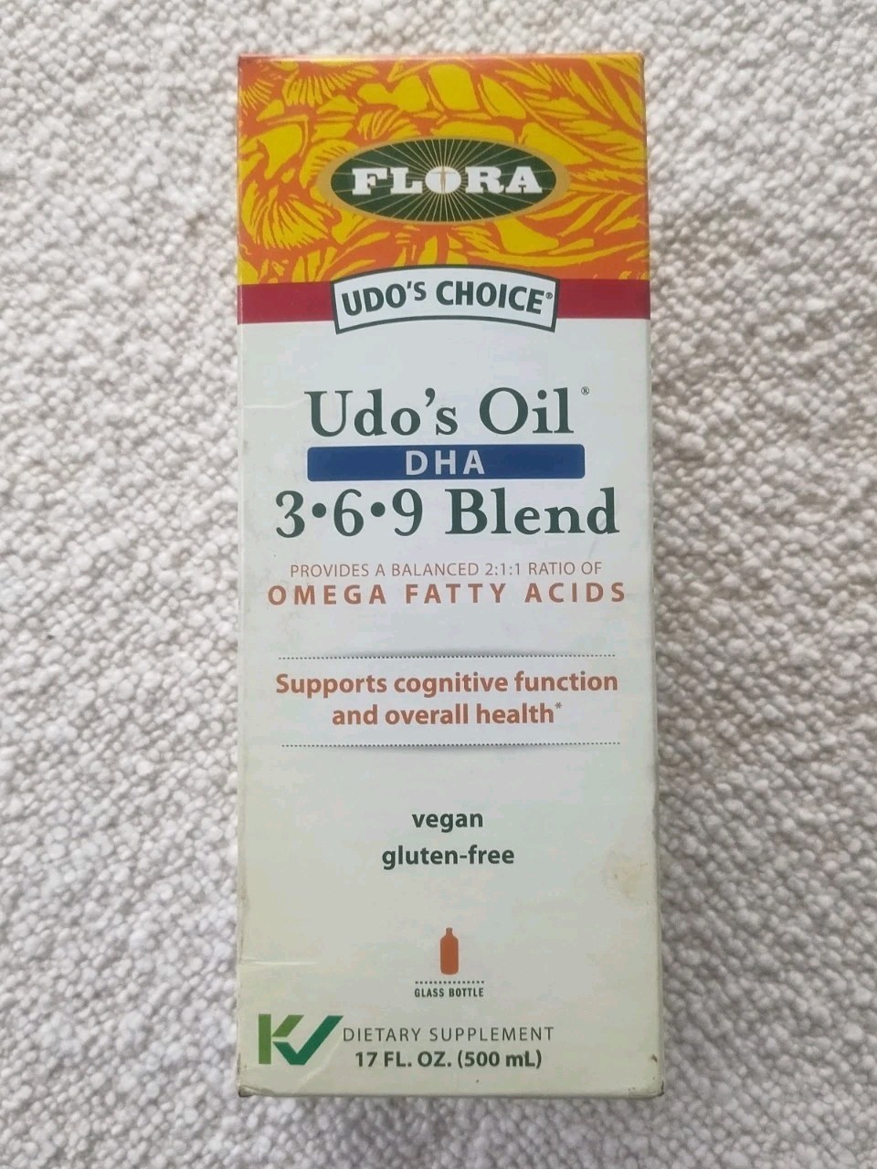 Flora Udo’s Oil DHA 3-6-9 Blend Omega Fatty Acids Cognitive Function 17 fl.oz