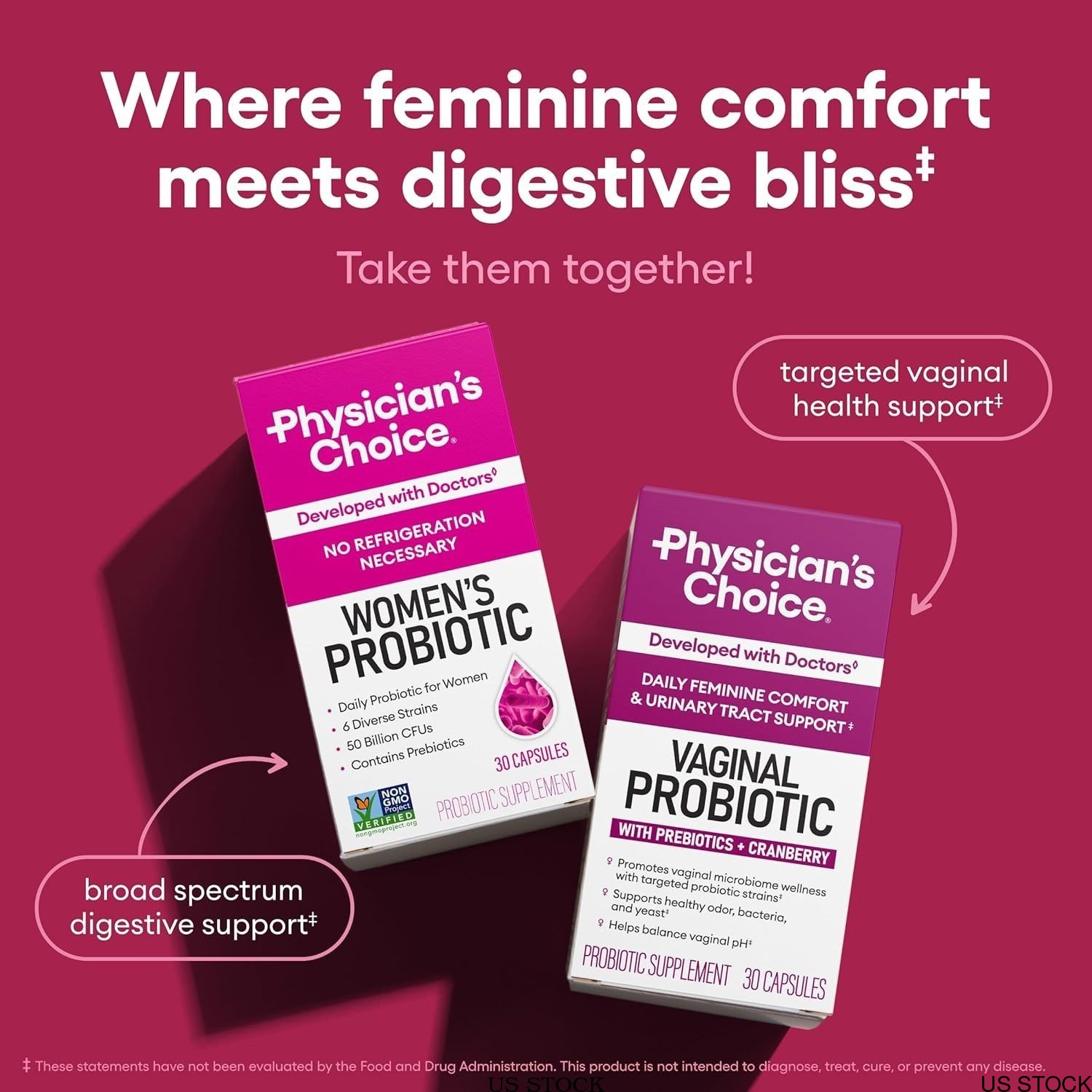 Physician’s Choice Women’s Probiotic | 50 Natural Billion + CFU Prebiotic US