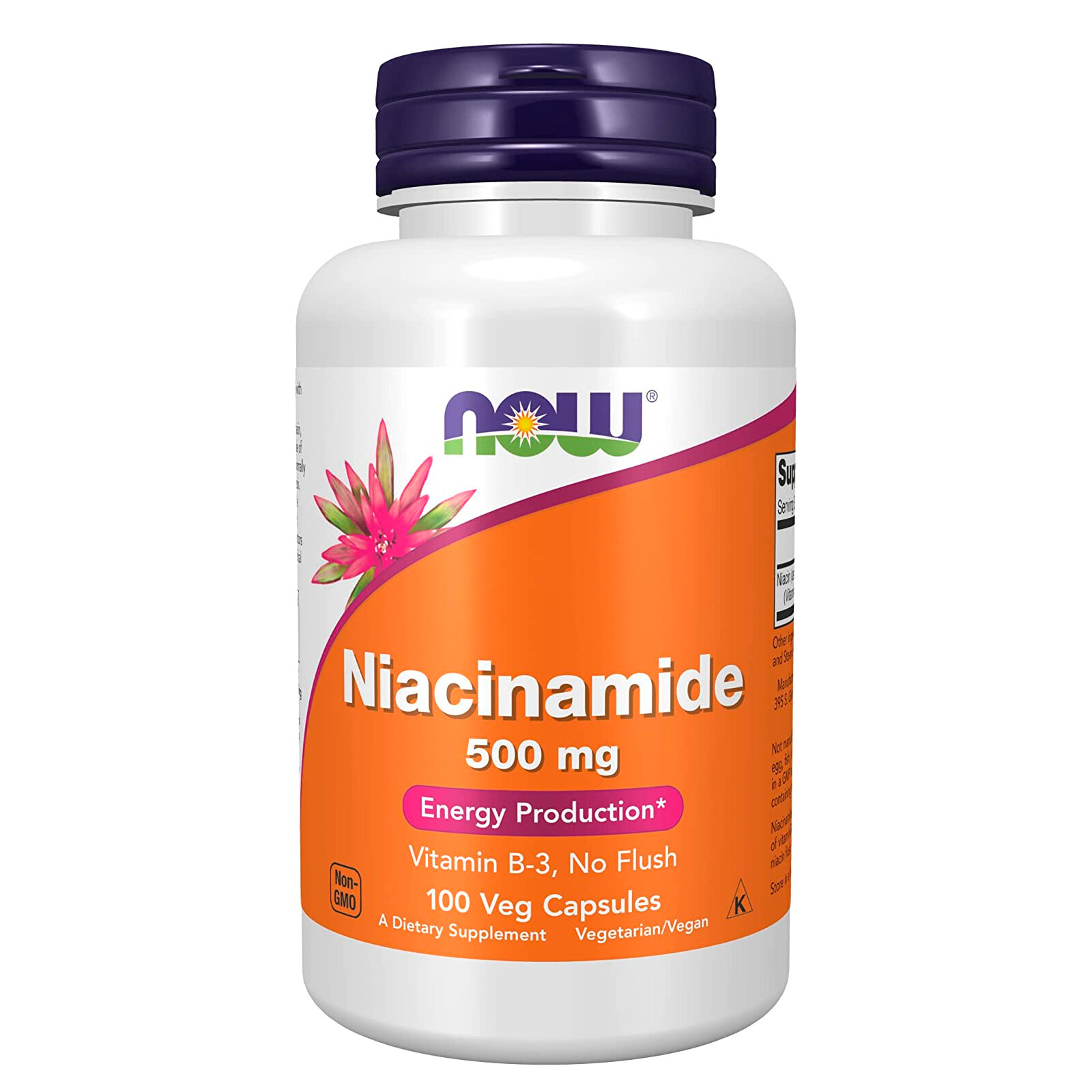 2 x NOW Niacinamide Vitamin B 3 500 mg Energy Production 100 Veg Capsules