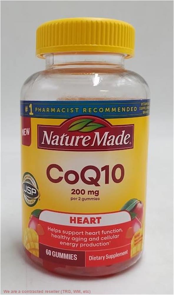 Nature Made CoQ10 200mg per serving Gummies Mango Flavor – 60 ct EXP 01/2028