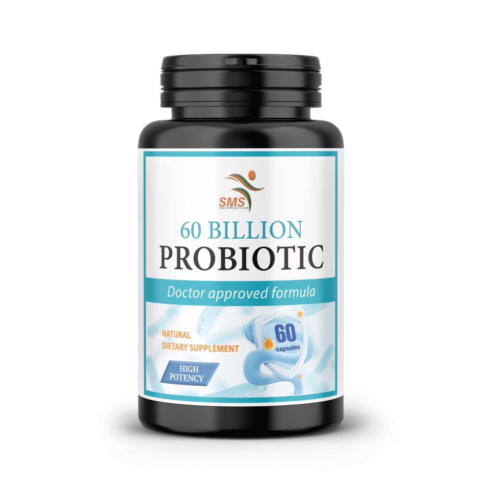60 Billion Probiotic 60 Capsules Prebiotics Blend Support Gut & Digestive Health