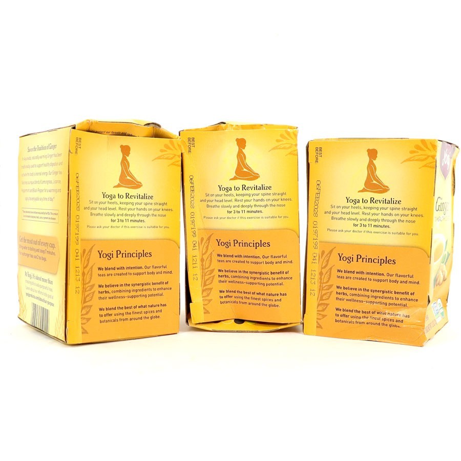 Yogi Organic Ginger Tea Bags 16 ct 1.12 oz (3 Boxes)