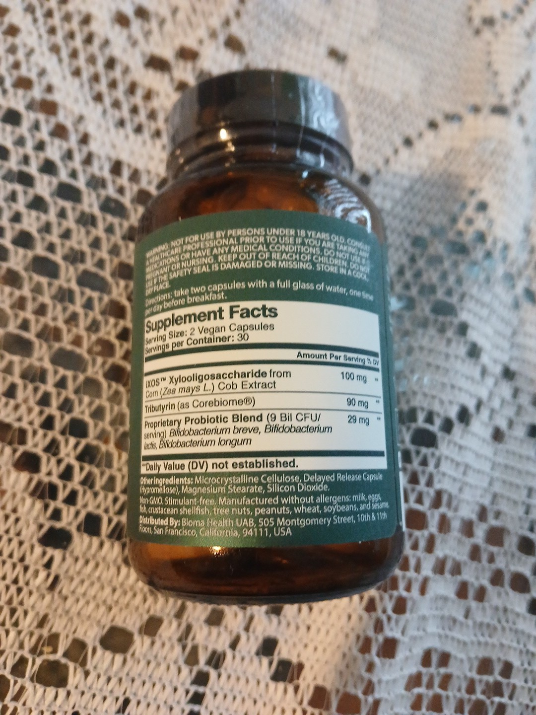 Bioma Probiotics Digestive Health Gut Support for Men & Women 60 capsules Vegan