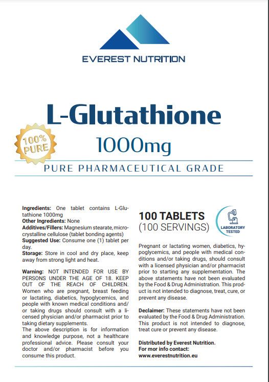 L-Glutathione 1000mg tablets Liver Aid Antioxidant Immunity Support