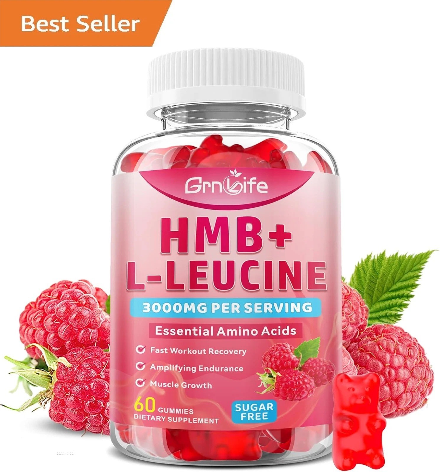 HMB and L-Leucine Gummies, HMB and Leucine Amino Acid for Adults & Elder, for Mu