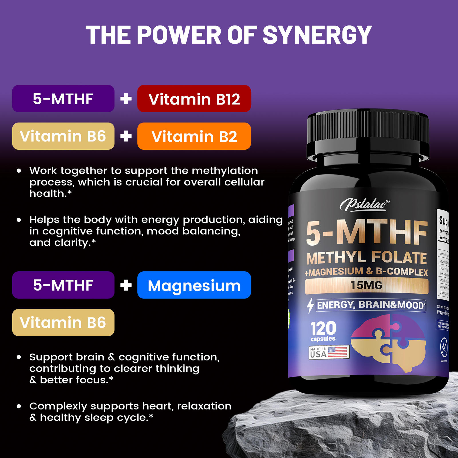 5-MTHF Methylfolate – Brain Health and Mood Support, Memory Enhancement, Focus