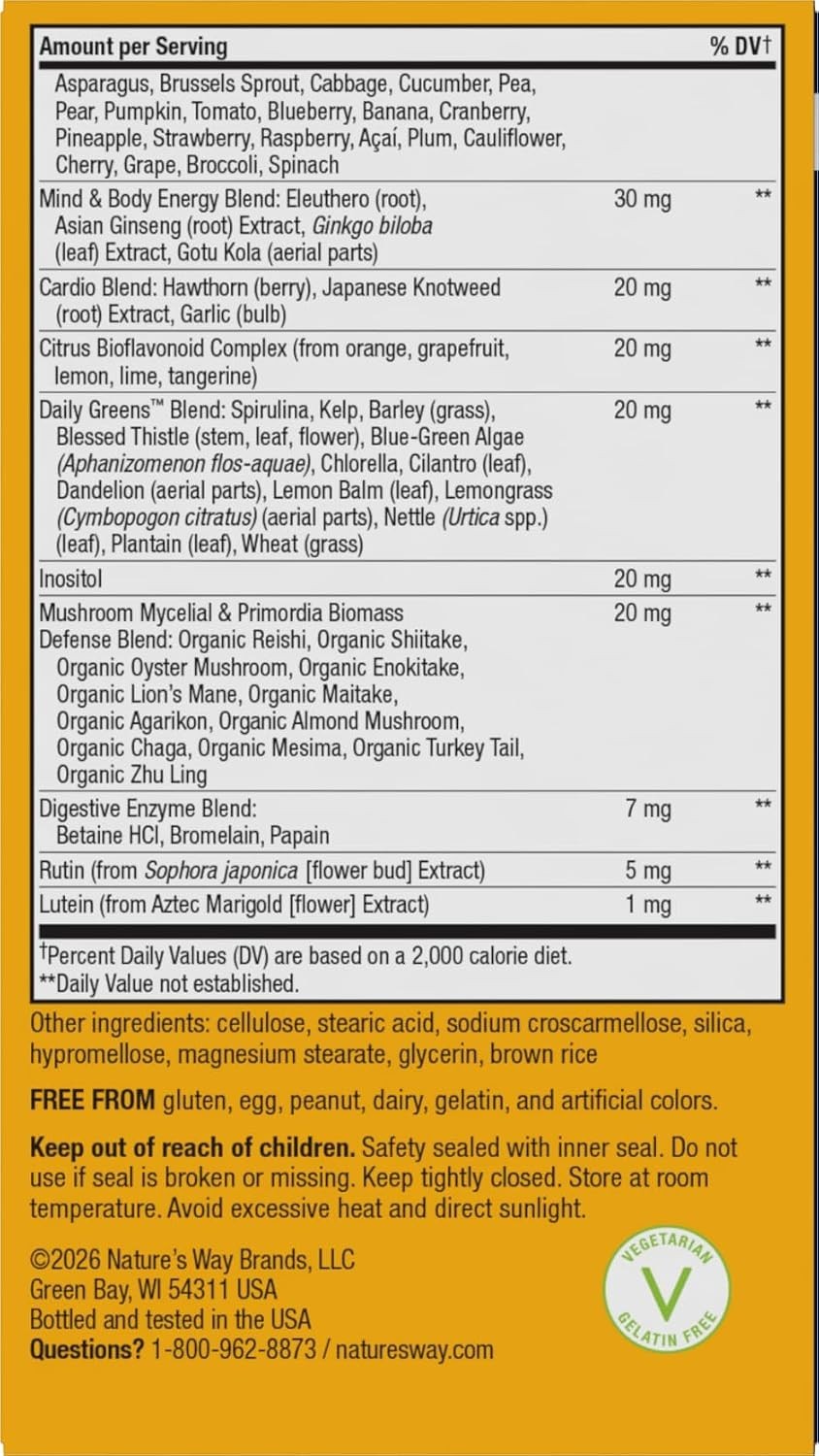 Nature’s Way Alive! Men’s 50+ Ultra Minis Multivitamin, 180 Count (Pack of 1)