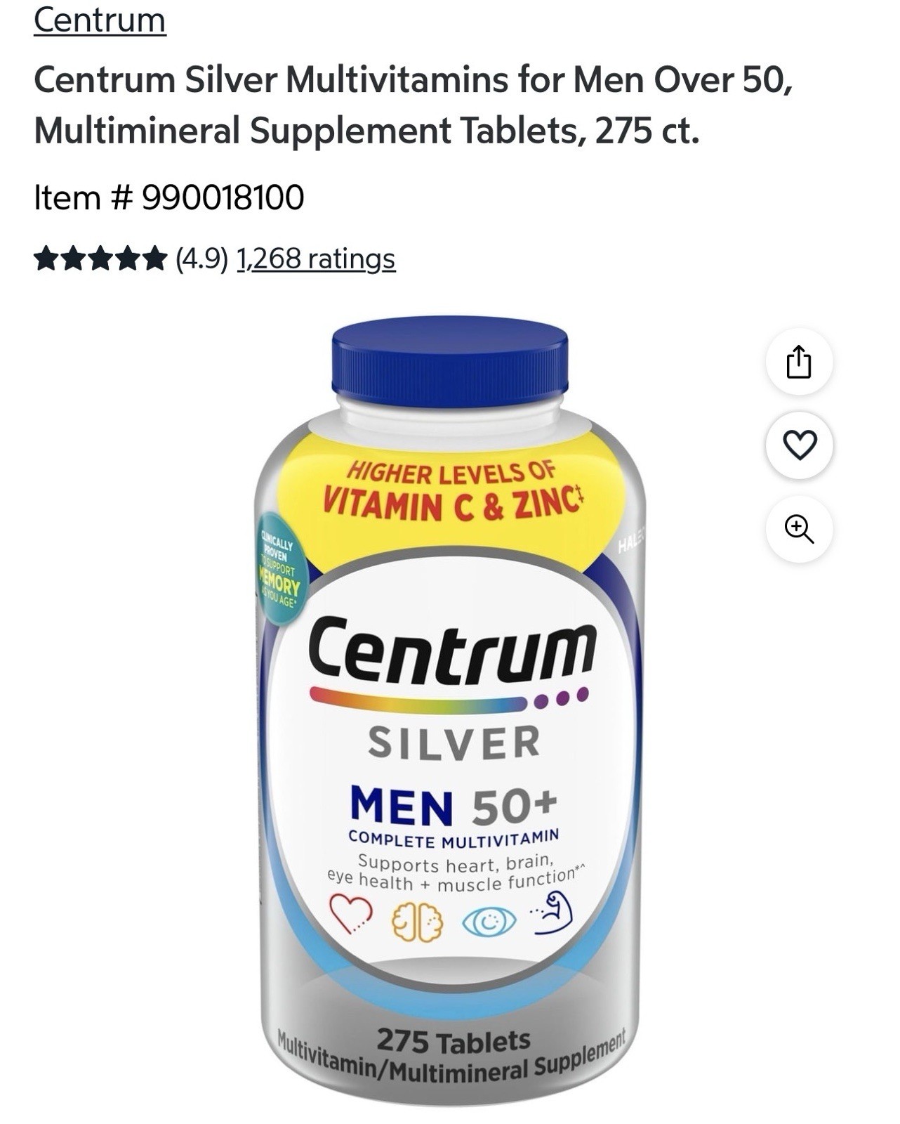 ✳️🔥Centrum Silver Men 50+ Multivitamin, 275 Tablets exp 6/27 Free Shipping!✳️🔥