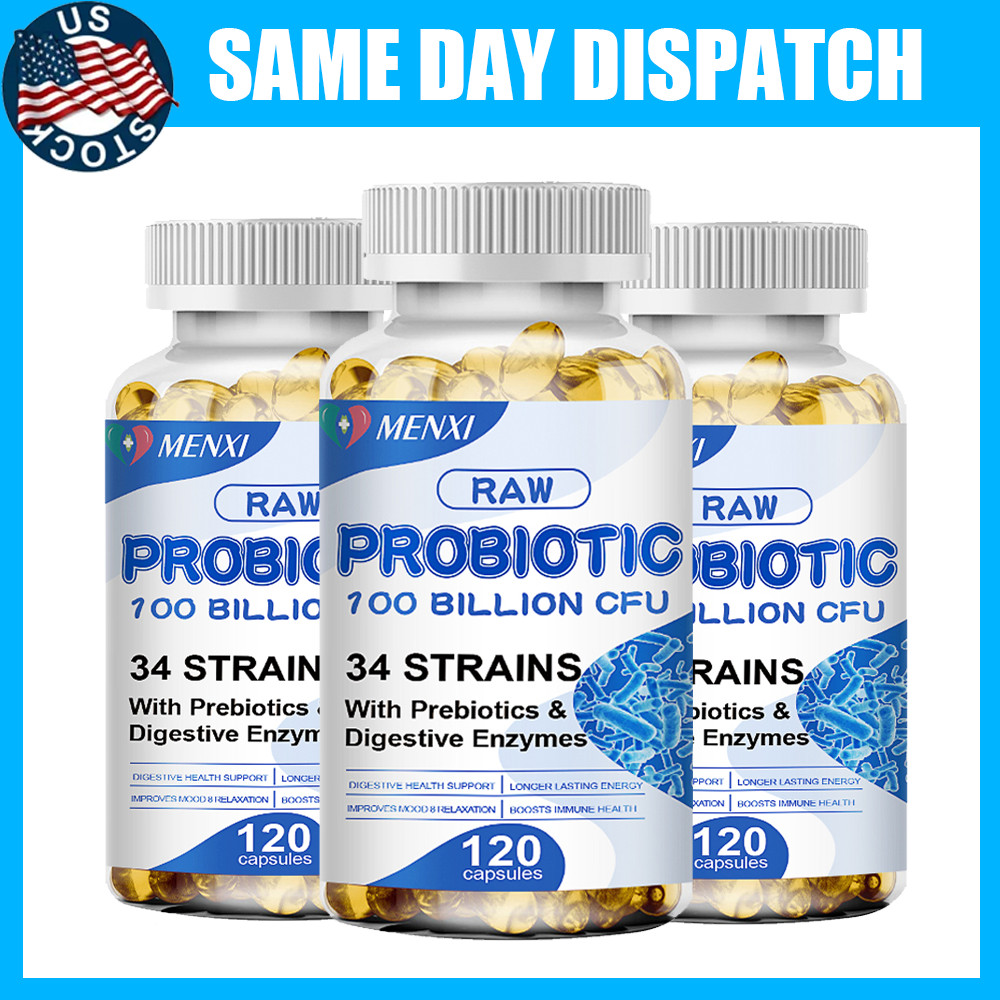 Probiotics 100 Billion CFU Potency Digestive Inmune Health 120 Capsules -3 Packs