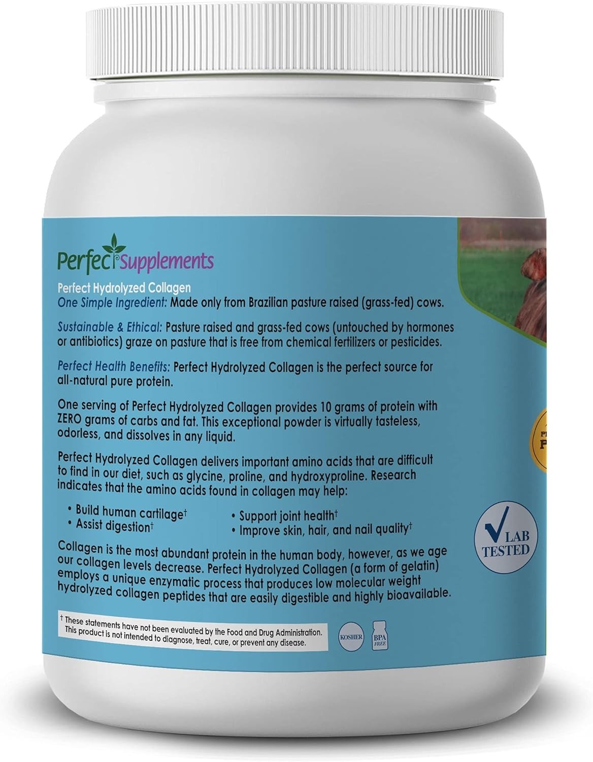 Perfect Supplements Hydrolyzed Collagen Peptides Powder – 660 grams