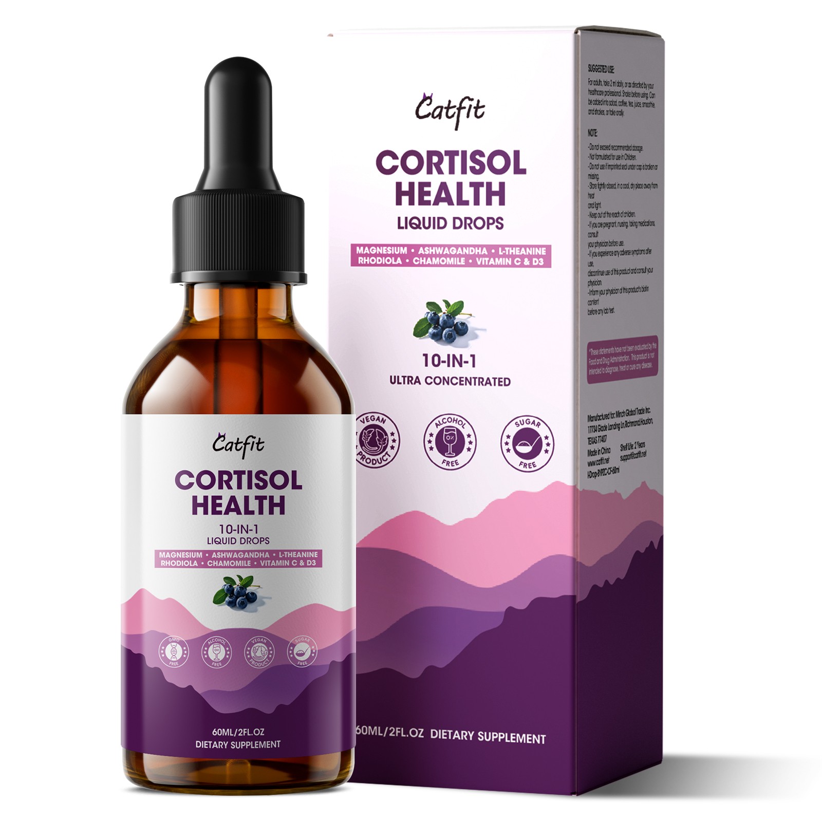 Cortisol Supplements for Women & Men, 60ml Cortisol Detox Manager Reducer