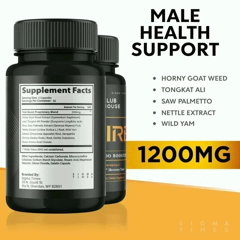 Clubhouse Fire Male Supplement for Advanced Stamina & Virility 60ct | Pack of 3
