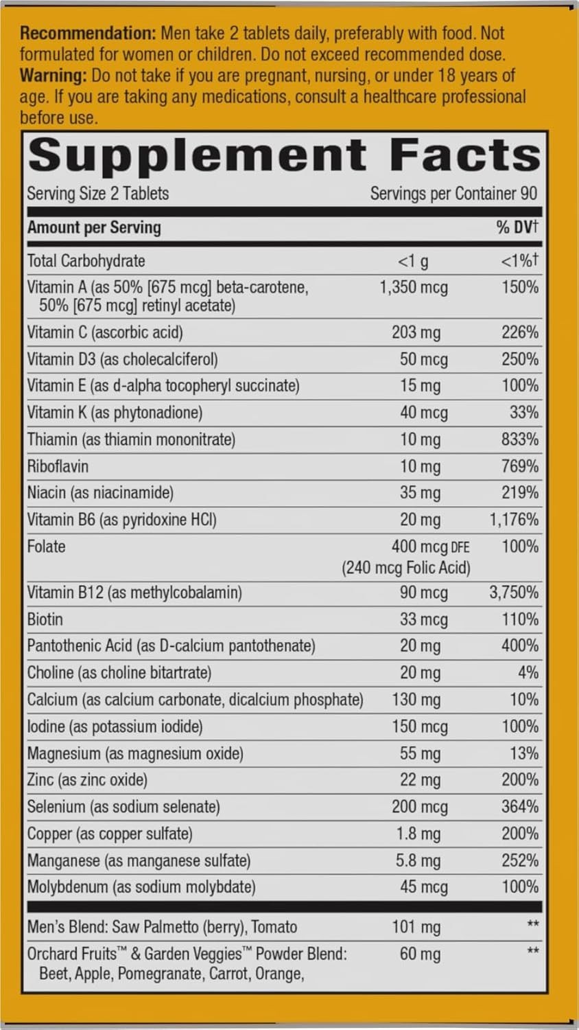 Nature’s Way Alive! Men’s 50+ Ultra Minis Multivitamin, 180 Count (Pack of 1)