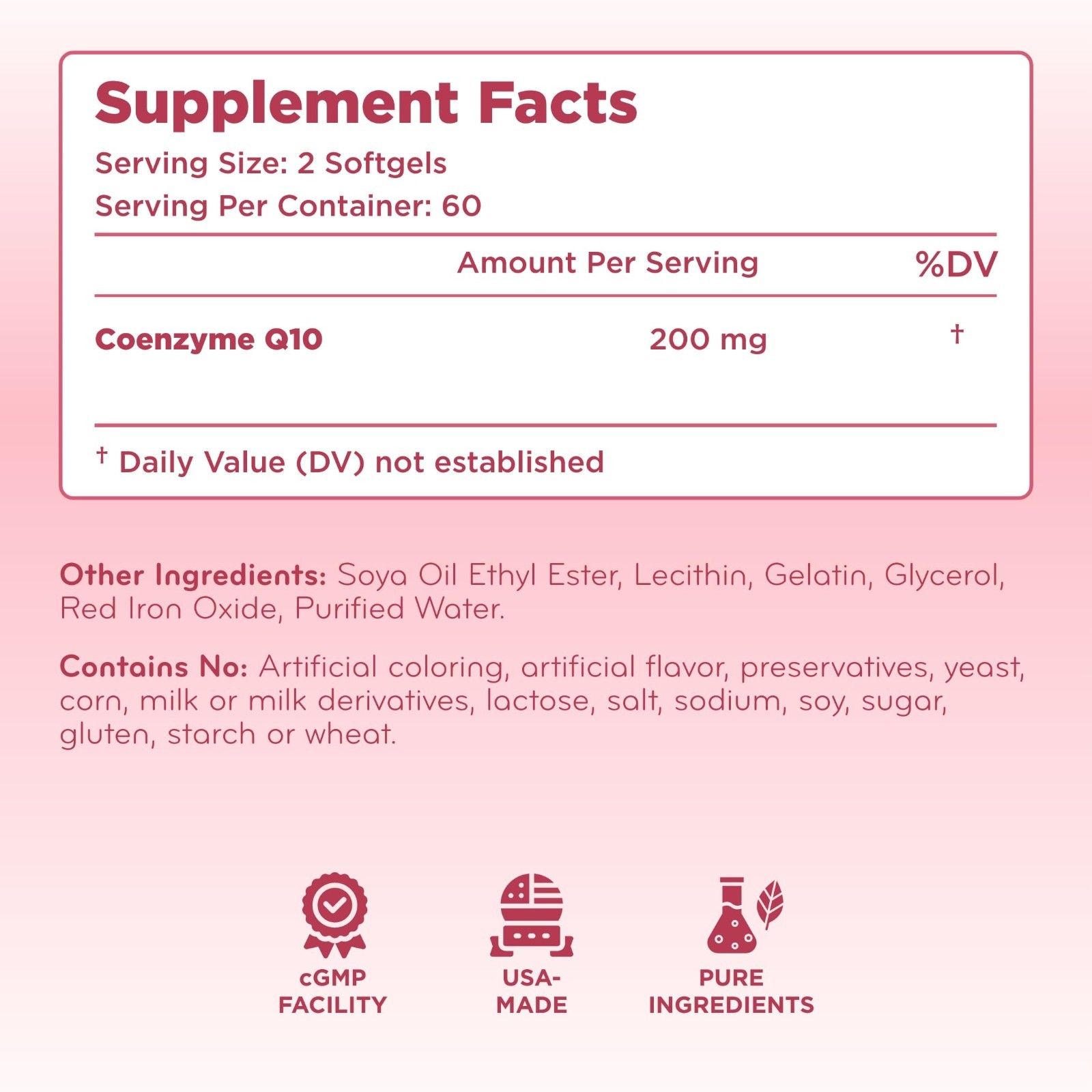 CoQ10 200mg Softgels – Quick Absorption Antioxidant for Heart & Energy Support,