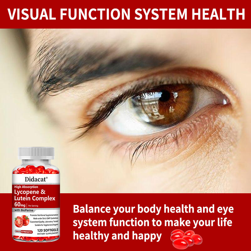 Lycopene & Lutein Complex 60mg per serving 30/60/120 Softgels (Non-GMO)