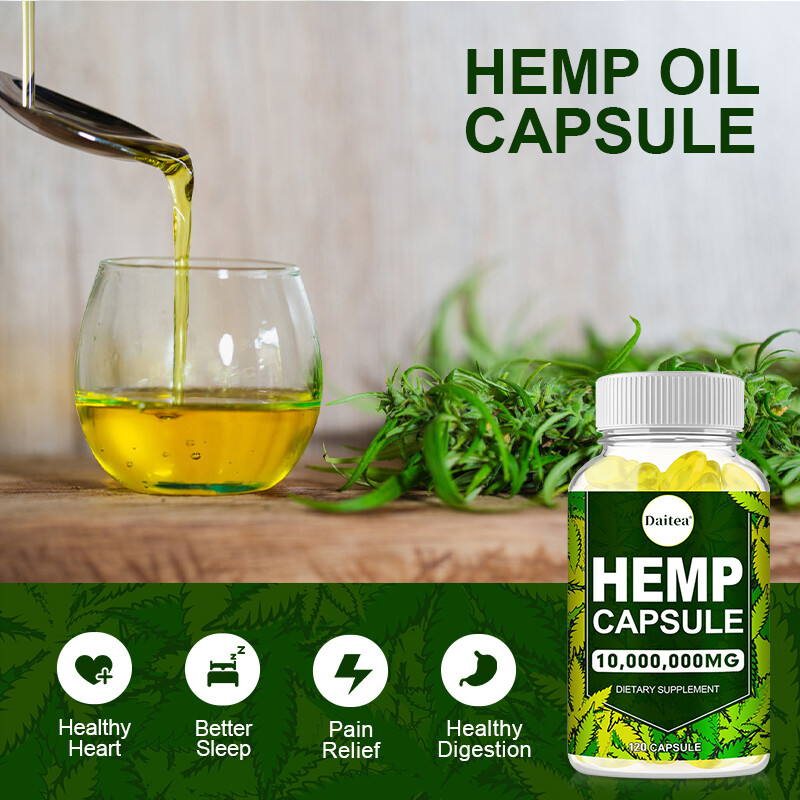 HEMP Capsule For Calm,Sleep,Stress,Anxiety,Pain,Muscle,Relax 30/60/120 Capsules