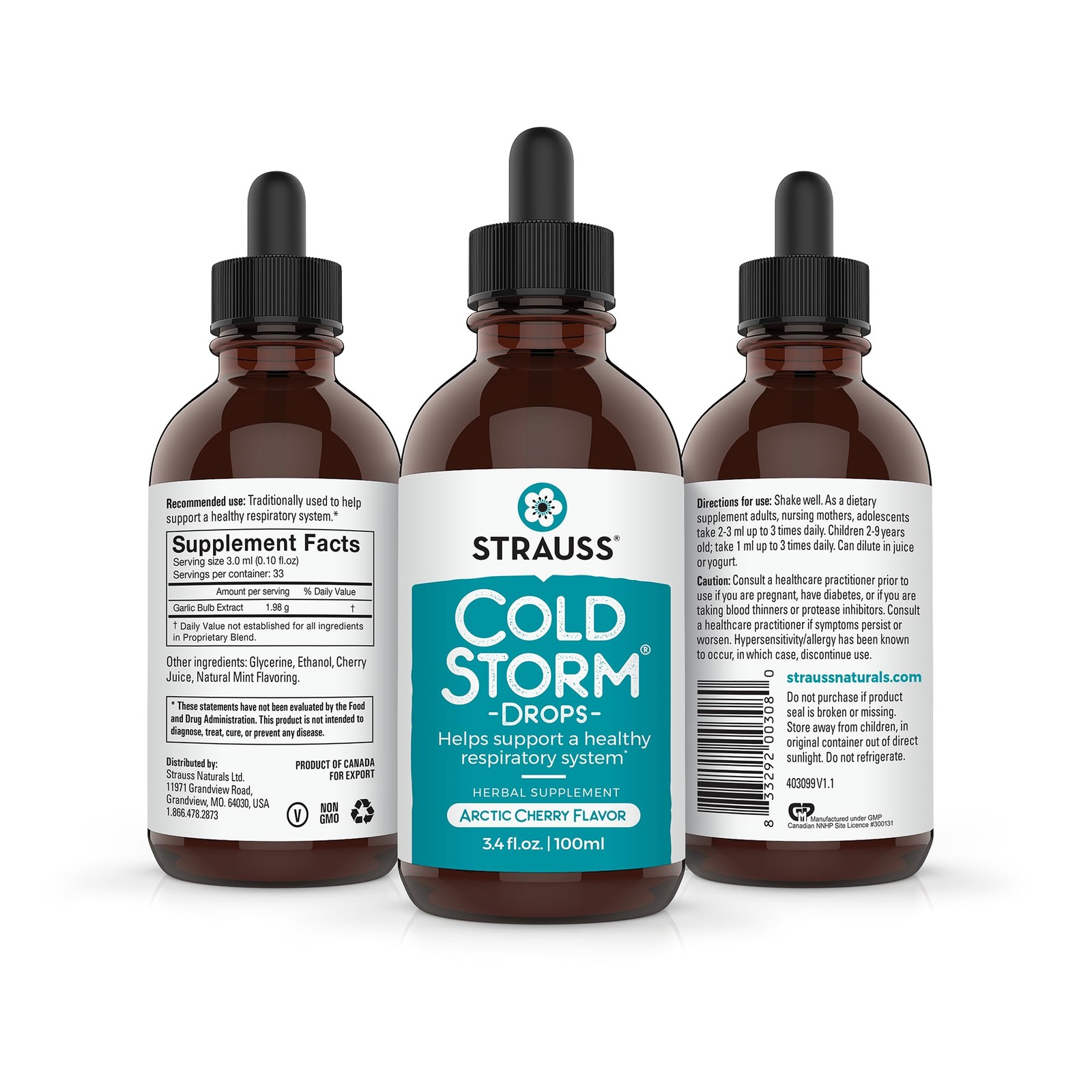 Strauss Naturals Immune Support Coldstorm Drops 3.4 fl oz – Immune & Respirat…
