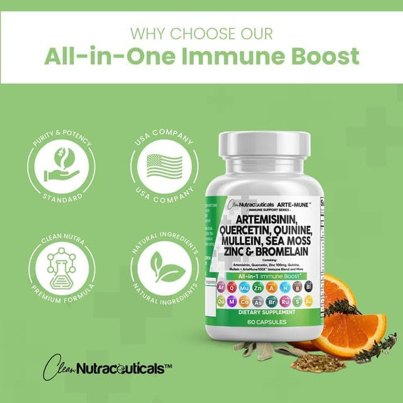 Artemisinin Quercetin Zinc Mullein Quinine Supplement with Sea Moss Bromelain As