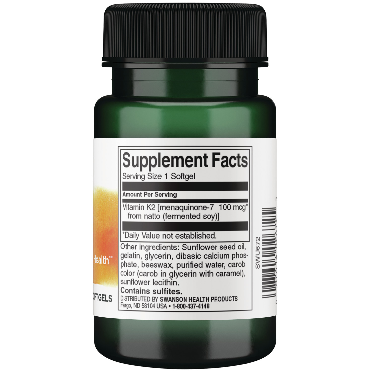 Swanson Herbal Supplements Vitamin K2 – Natural 100 mcg Softgel 30ct