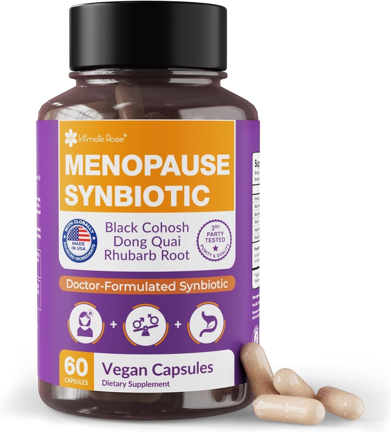 Menopause Synbiotic Supplements for Women – Dong Quai, Black Cohosh. Exp-10/2027