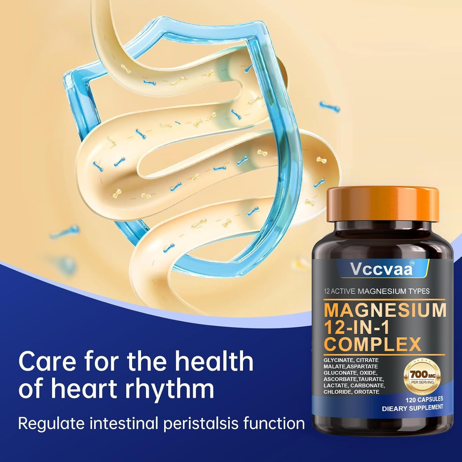 Puravita Magnesium Complex 700Mg 12 in 1 Magnesium Supplement with Glycinate Ci