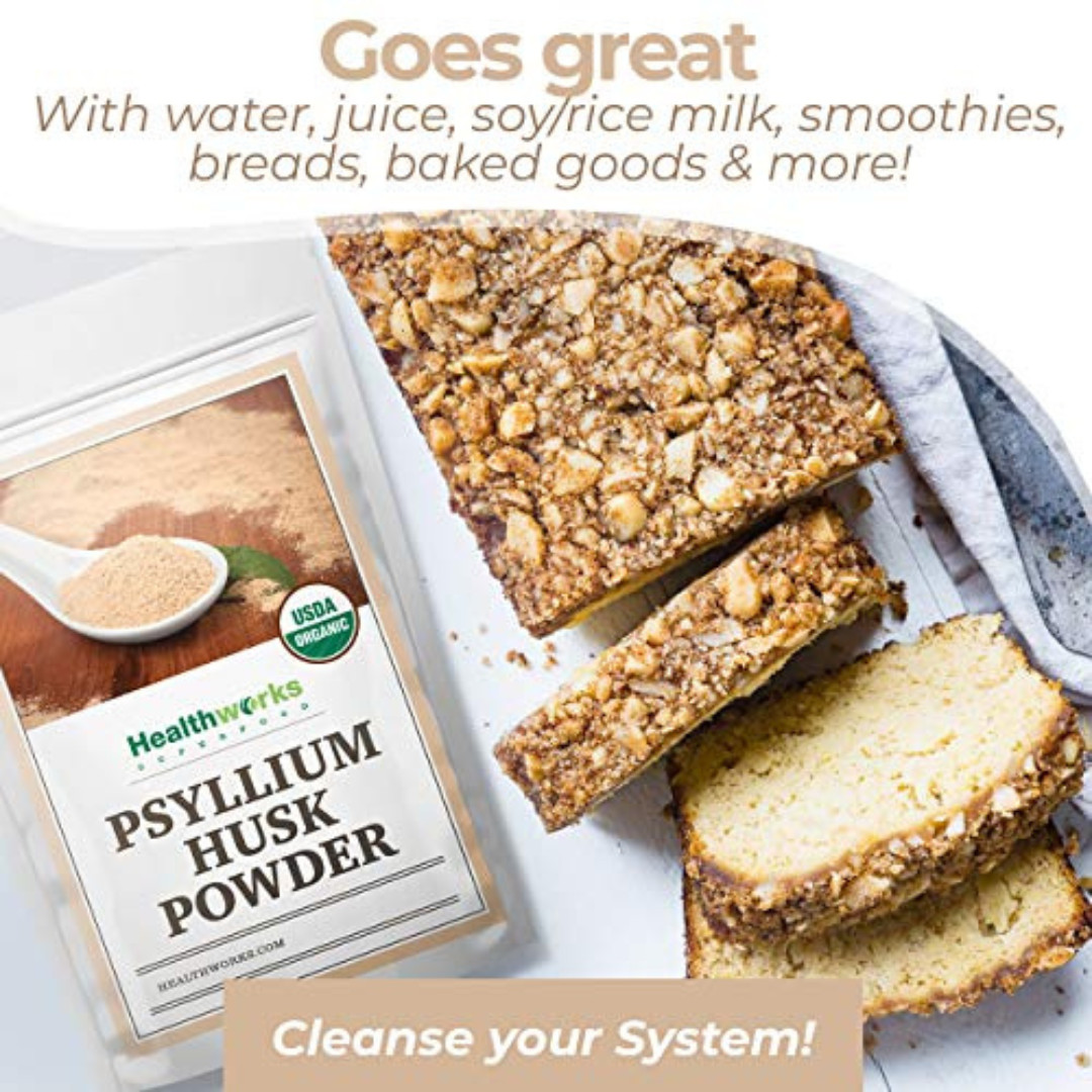 Psyllium Husk Powder Organic – 32 Oz / 2 Lbs – Raw – Certified Organic – Finely