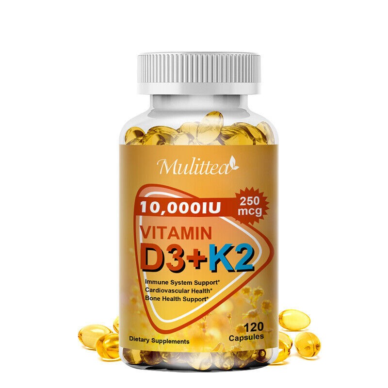 Vitamin K2 (MK7) with D3 10,000 IU Supplement, 120-600 Capsules, Immune Health