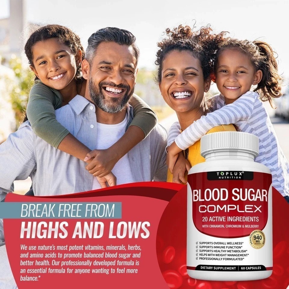 NEW Blood Sugar Complex Capsules w/ Cinnamon, Bitter Melon & Chromium